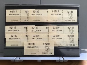 Luxembourg Melusina 1963 Control Entry  stamp labels R27477