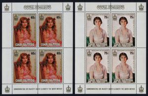 Cook Islands 871-4 sheets MNH Queen Mother 85th Birthday