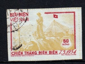 Democratic Republic of Vietnam 1954 - Victory at Dien 50d - Used Imperf # 18