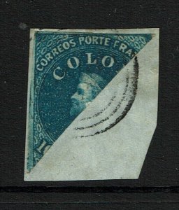 Chile SC# 2b, diagonal, on piece - S12943