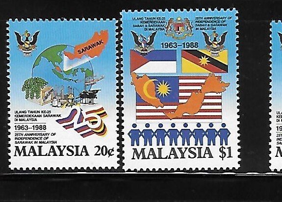 Malaysia 1988 Independence of Sabah & Sarawak Sc 384-385 MNH A1297