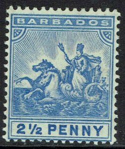 BARBADOS 1905 QV SEAHORSES 21/2D WMK MUTI CROWN CA