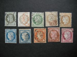 France Scott No. 50//63 (10 Stamps)