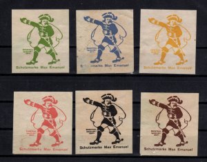 German Advertising Stamps - Group of 6 Trademark Max Emanuel