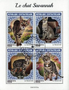 CENTRAL AFRICA 2021 - Cats / minisheet