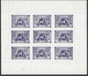 Afganistan, 1948, Scott #358 Sheet of 9, Mint, Never Hinged