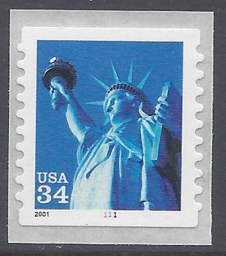 #3466 34c Statue of Liberty PNC Single #1111 2001 Mint NH