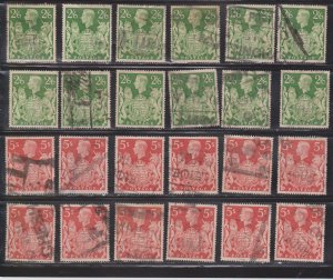 GREAT BRITAIN GB Scott # 249A, 250 Used 12 Copies Of Each