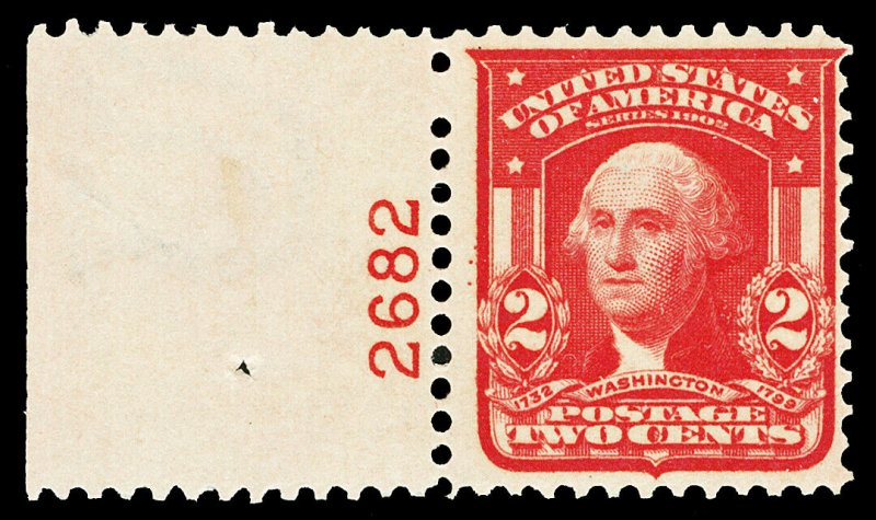 Scott 319 1906 2c Washington Shield Issue Type I, Mint F-VF OG NH Cat $15