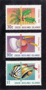 Cocos Islands Scott #155-157 MNH