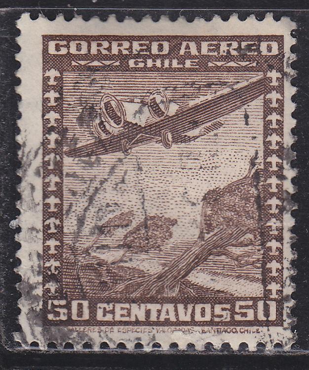 Chile C35 Plane Over Trees 1936