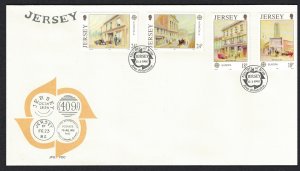 Jersey Europa Post Office Buildings FDC 1990 SG#517-520