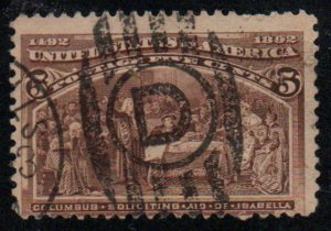 USA #235 Fine, supplementary letter cancel, rich color!