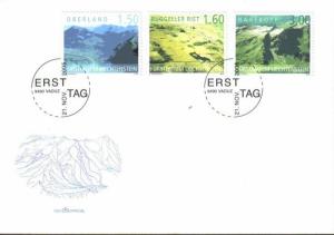 LIECHTENSTEIN 2005 LANDSCAPE-III SET OF 3V ON FDC # 7511