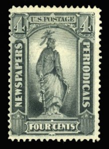 United States, Newspaper Stamps #PR11 Cat$120, 1875 4c black, unused without ...