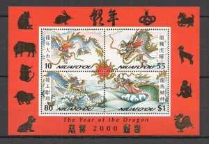 Oz0512 2000 Niuafo'Ou Fauna Lunar Calendar Year Of The Dragon !!! Gold Kb Mnh