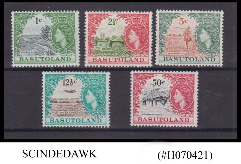 BASUTOLAND - 1961-63 QEII SCOTT#73,75,77,79 & 81 - 5V - MINT NH