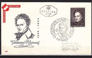 Austria, Scott cat. 748. Actor F. Raimund issue. First day cover.