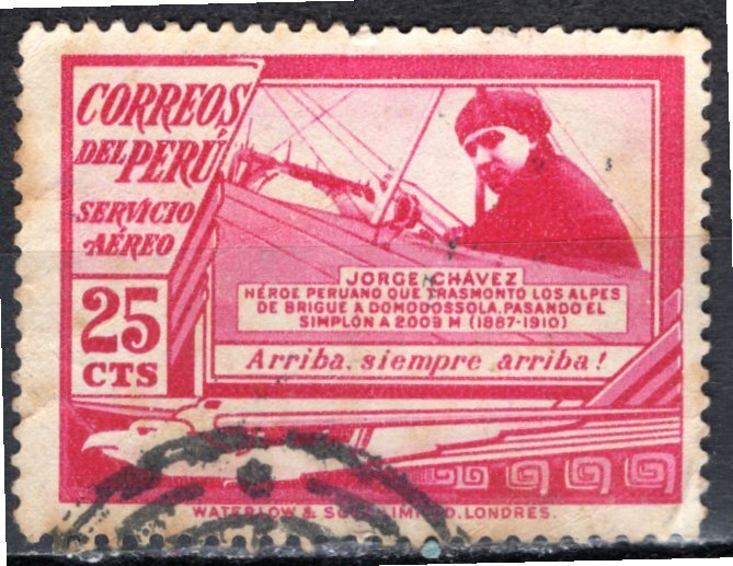 Peru; 1937: Sc. # C22: Used Single Stamp