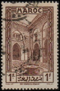 French Morocco 139 - Used - 1fr Medersa el Attarine, Fez (1933) (cv $0.50)