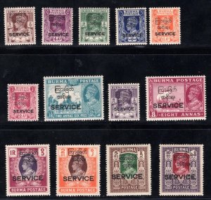 MOMEN: BURMA SG #O41-O53 1947 MINT OG NH £250++ LOT #67305