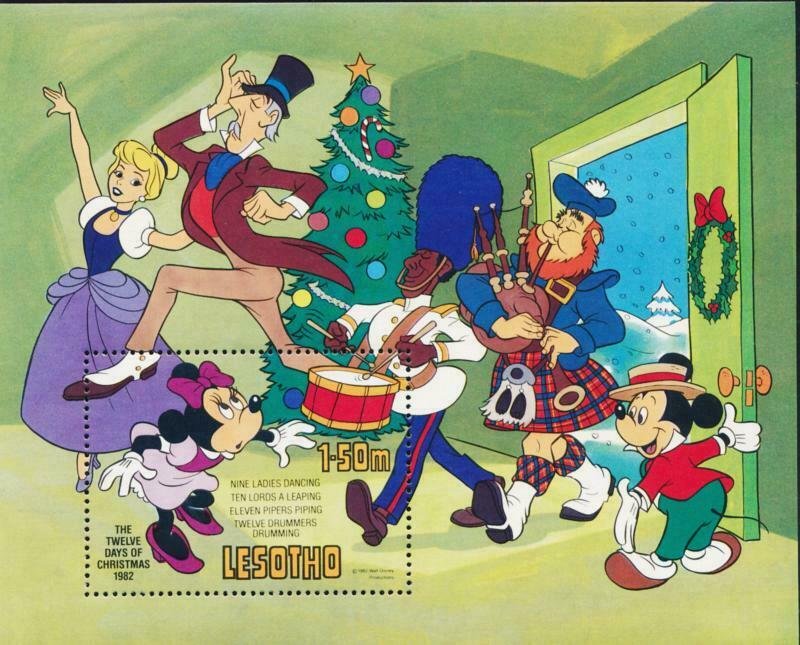 DISNEY LESOTHO 381-389 MINT NH CHRISTMAS 1982