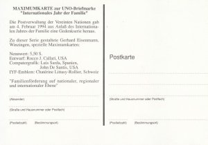 E0013 Maximum card for the UN stamp International Year of the Family 1994