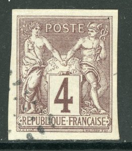 France Colonies 1878 Peace & Commerce 4¢ Claret Type 2 Sc# 40 VFU D660