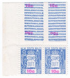 (I.B) Australia - NSW Revenue : Stamp Duty 10c (additional panels)