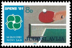 Yugoslavia #1527  MNH - World Table Tennis Championships (1981)