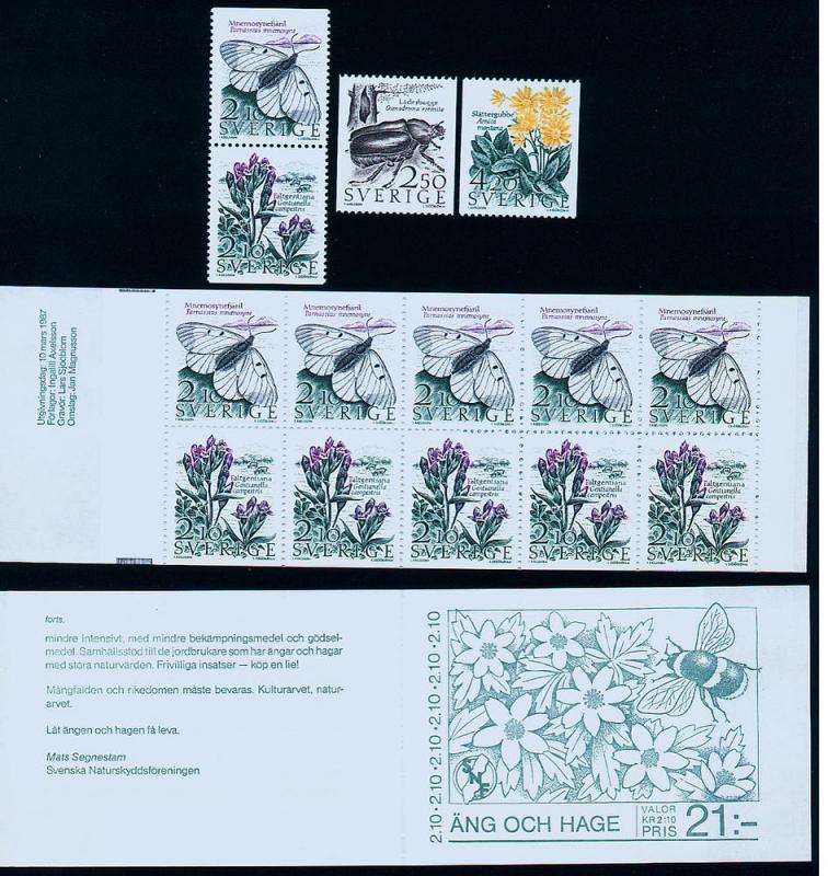 SWEDEN 1623-26, 1624a Conservation. Unexploded Booklet. MNH