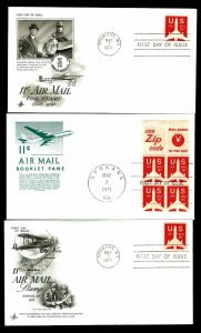  US #C78, C78a & C82 Airmail First Day Covers - Courtesy Listing (ESP#021)