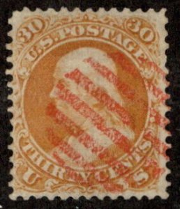 USA SC #71 Used 1861 30c Franklin w/Weiss Cert CV $250.00
