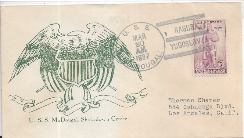 1937 USS McDougal (Ragusa) to Los Angeles, Ca Shake Down Cruise (N9352)