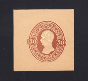 Scott #U340 30c Hamilton Mint Cut Square, Cat $40.00