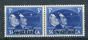 SWAZILAND; 1937 early GVI Coronation issue Mint hinged 3d. Pair