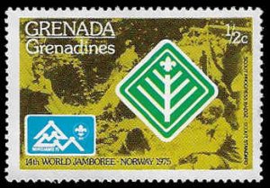 Grenada-Grenadines #83 MNH; 1/2c Scouts - Jamboree scene & badges (1975)