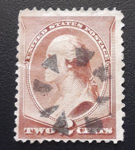 StampGeek US SCOTT #210, USED. FINE-VERY FINE,  LIGHT HINGE. NO GUM,  FANCY CANC