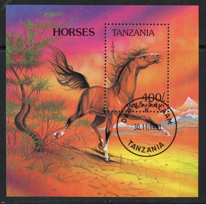 Thematic stamps TANZANIA 1993 HORSES MS1717 used