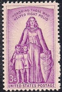 1087 3 cent Polio, March of Dimes mint OG NH VF