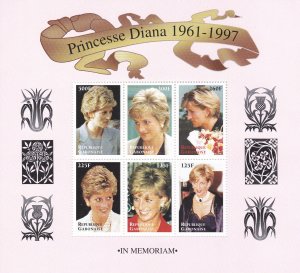 Gabon # 908, Diana - Princess of Wales, Sheet, Mint NH, 1/2 Cat.