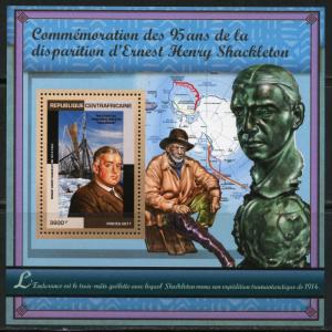 CENTRAL AFRICA 2017  95th MEMORIAL ANNIVERSARY ERNEST H. SHACKLETON S/S  MINT NH