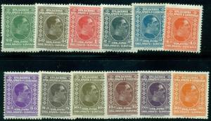 YUGOSLAVIA #41-52 Complete set, King Alexander, og, LH, VF, Scott $109.35