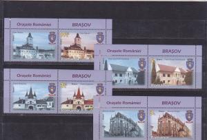 ROMANIA 2016 STAMPS Brasov city history castle Black Church MNH LABELS