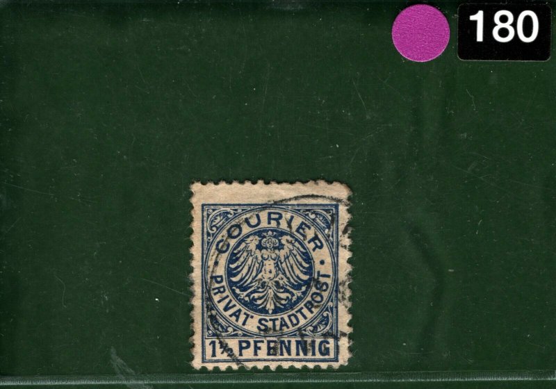 Germany Local Stamp PRIVATSTADTPOST Courier 1½pf Used ex Collection PURPLE180