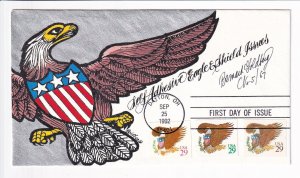 Sc #2595-97 Eagle & Shield, Hand-painted Goldberg FDC Cachet 5/67, 1992 (F31898)