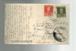 1934 Buenos Aires Argentina Graf Zeppelin Postcard Forward Cover to South Africa