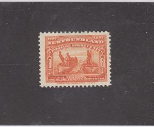 NEWFOUNDLAND # 67 VF-MLH ORANGE 8cts FISHING CAT VALUE $35