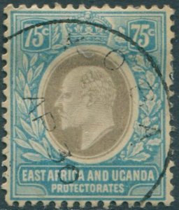 Kenya Uganda and Tanganyika 1907 SG42 75c grey and pale blue KEVII FU (amd)