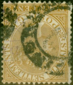 Straits Settlements 1883 4c Pale Brown SG64w Wmk Inverted Fine Used